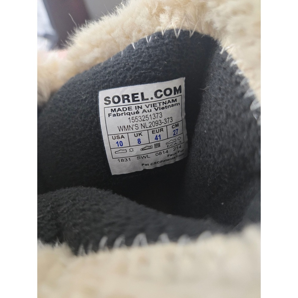 Sorel Tofino Women Tan Black Waterproof Suede Faux Fur Winter Boots SIZE 10 - Picture 15 of 16